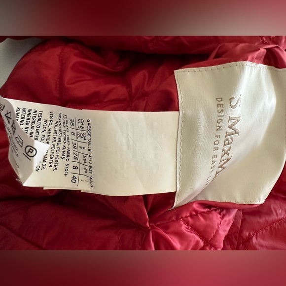‘S MAX MARA Reversible Red / Beige Down Hooded Jacket sz 6 Small - Picture 8 of 10